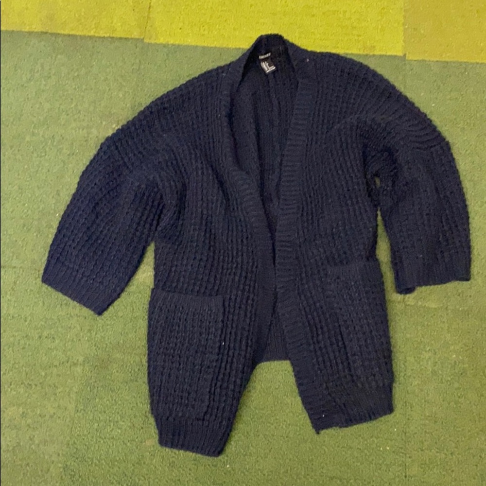 Blue knit cardigan
